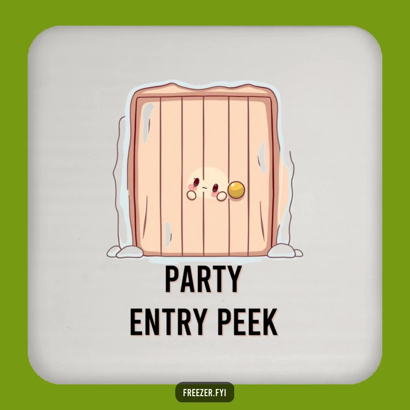 Frosty Door Peek Coaster: Playful Character Table Decor