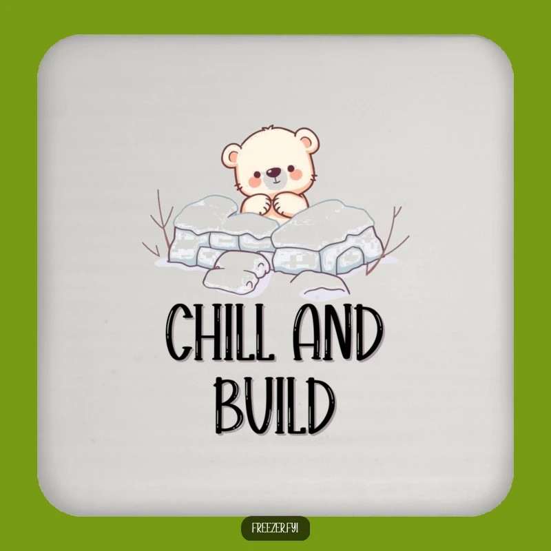 Funny Bear Drink Coaster: Cub Builder Protector for Your Table