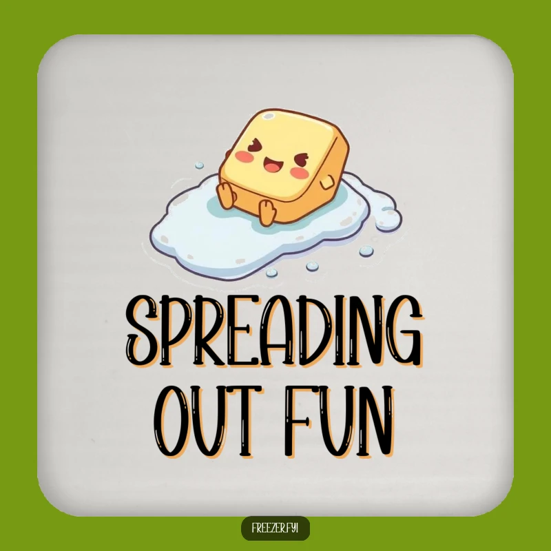 Funny Butter Pat Sliding Coaster - Protect Surfaces with Frosty Fun Gift