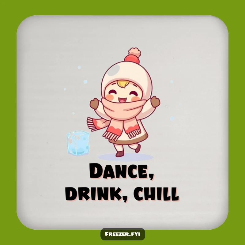 Funny Dancing Character Coaster: Scarf Friend Humor, Protect Surfaces with Gift