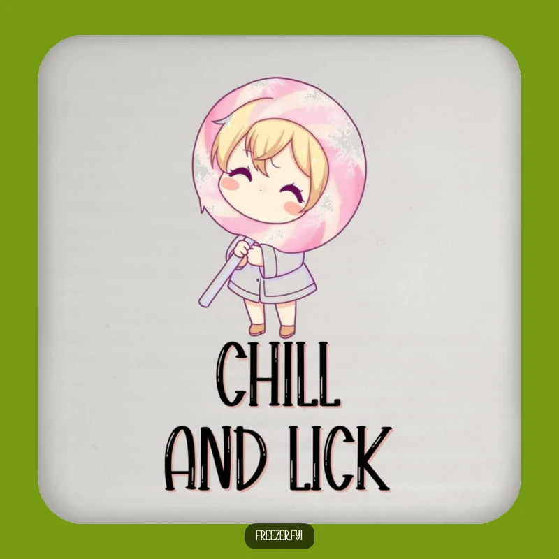 Funny Frosty Lollipop Character Coaster - Protect Surfaces with Hilarious Sweetness