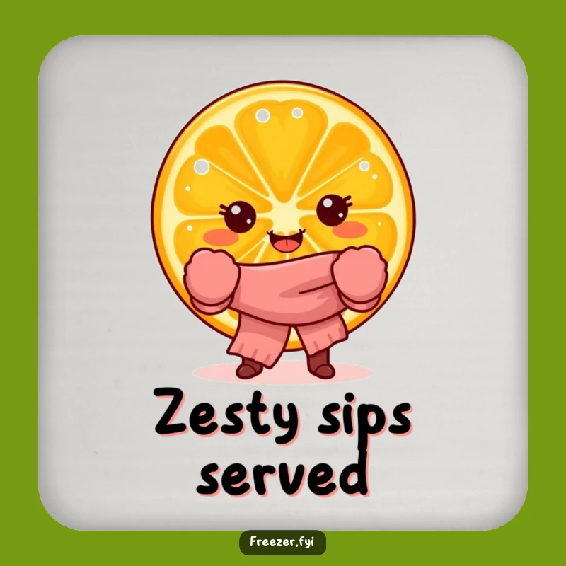 Funny Orange Slice Drink Coasters: Add Citrus Cheer to Your Table