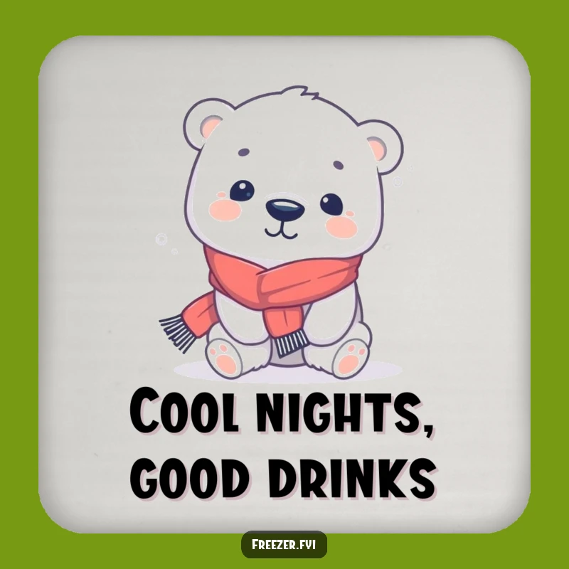 Funny Polar Bear Scarf Coasters: Cute Protection for Your Table