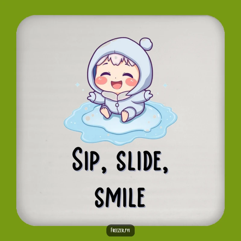Funny Puddle Racer Coaster: Icy Cheeks Laugh, Protect Surfaces with Humor Gift