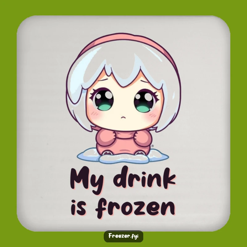 Funny Wide-Eyed Icicle Coaster - Protect Surfaces with Winter Charm!