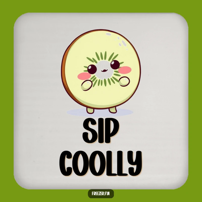 Funny Kiwi Slice Coaster Set: Protect Surfaces with Cute Cold Weather Charm