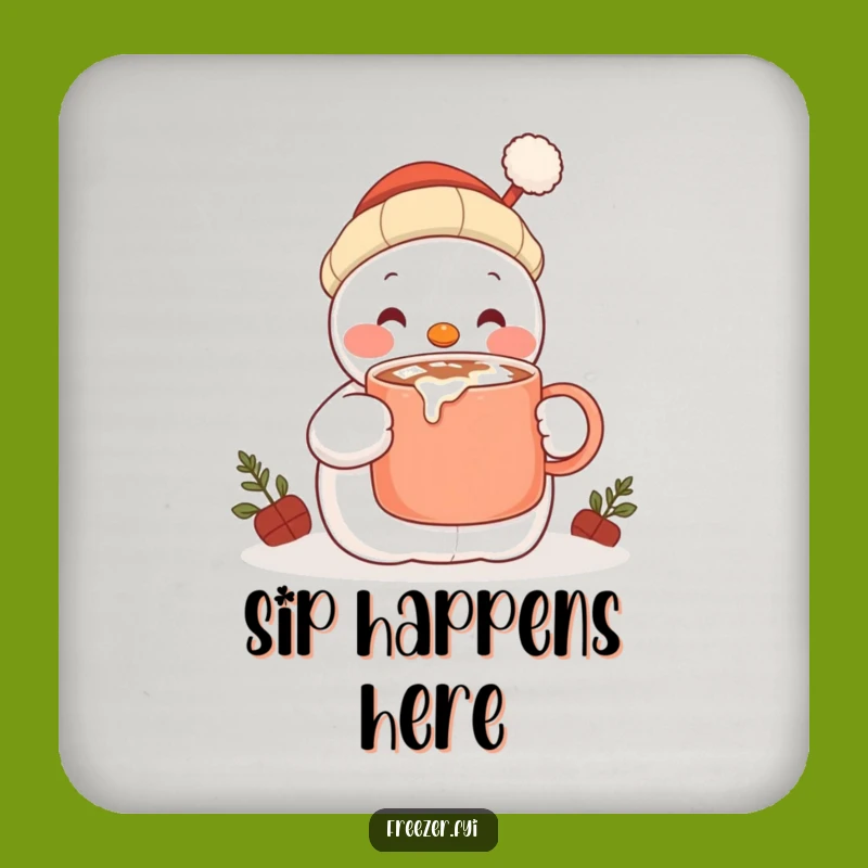 Funny Snowman Coaster - Protect Surfaces with Cozy Charm