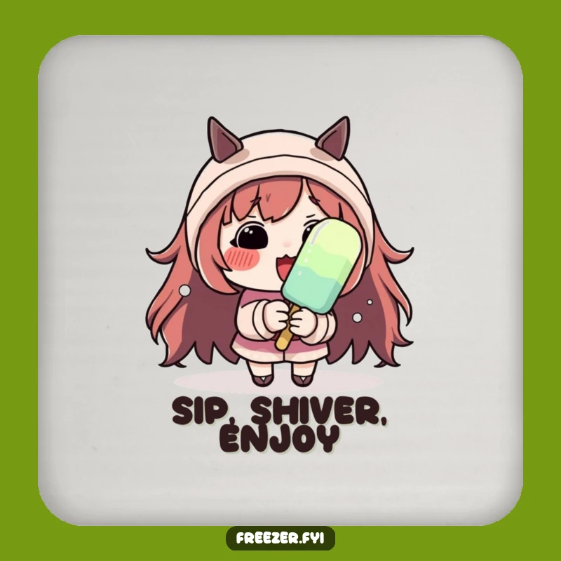 Funny Shivering Character Coaster: Rosy Cheeks Drama, Protect Surfaces Gift