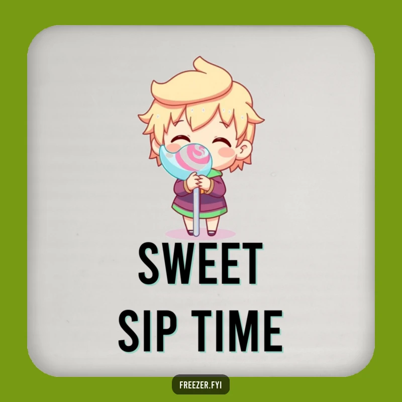 Funny Frozen Lollipop Spin Coaster: Protect Surfaces with Sweetness