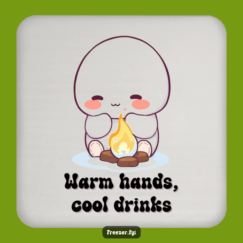 Funny Ice Fire Coaster Set: Rosy Character Protection, Unique Humorous Gift