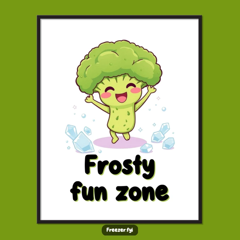 Funny Broccoli Dance Poster: Add Icy Moves to Your Walls