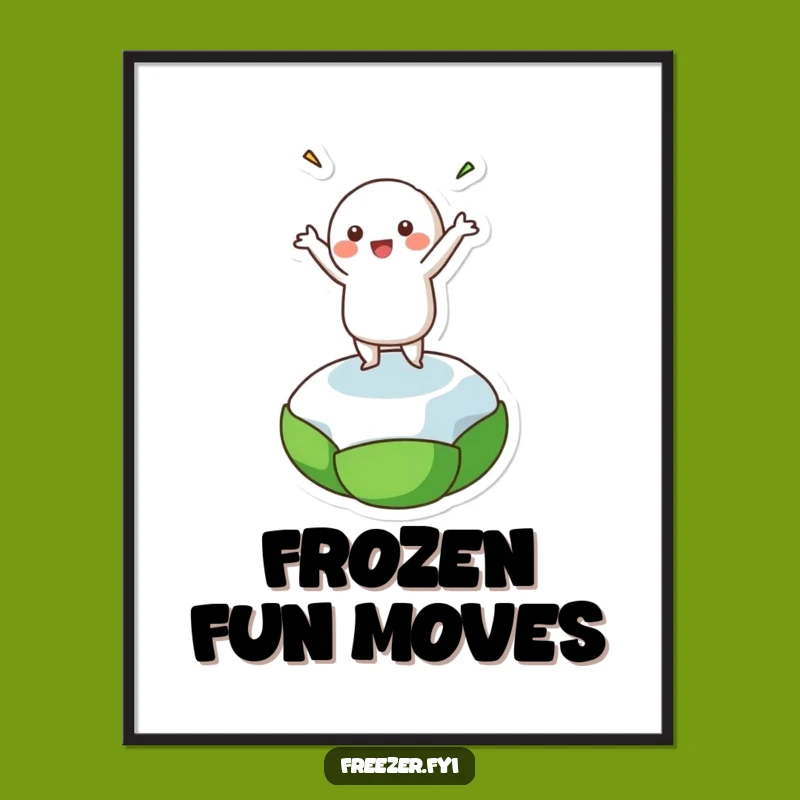 Funny Frozen Pea Dancer Poster: Hilarious Wall Art for a Cheerful Vibe!