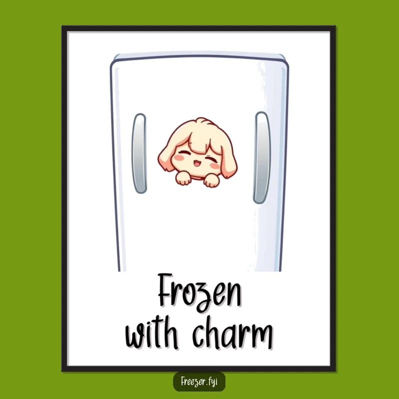 Funny Freezer Art Print: Cheeky Character Poster for Quirky Decor Gift