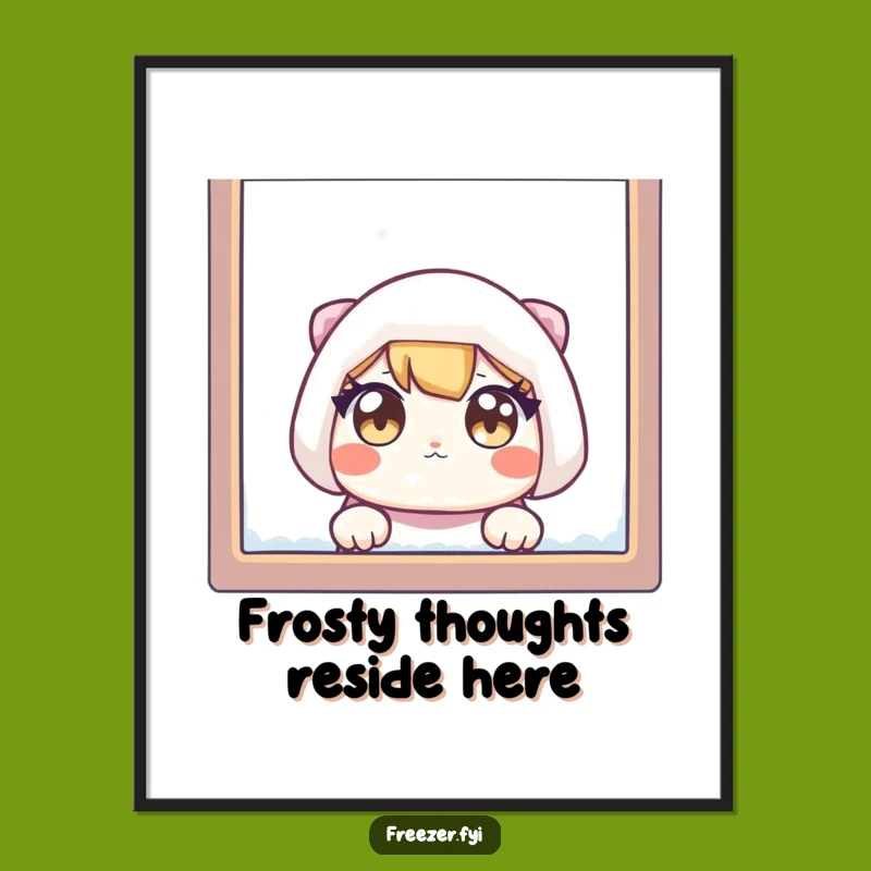 Funny Frosty Window Poster: Hilarious Character Art for Vibrant Wall Decor