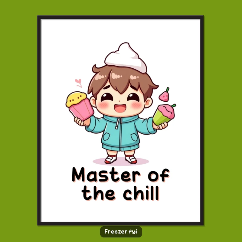 Funny Frozen Food Juggler Poster: Wall Art That Defies Gravity!