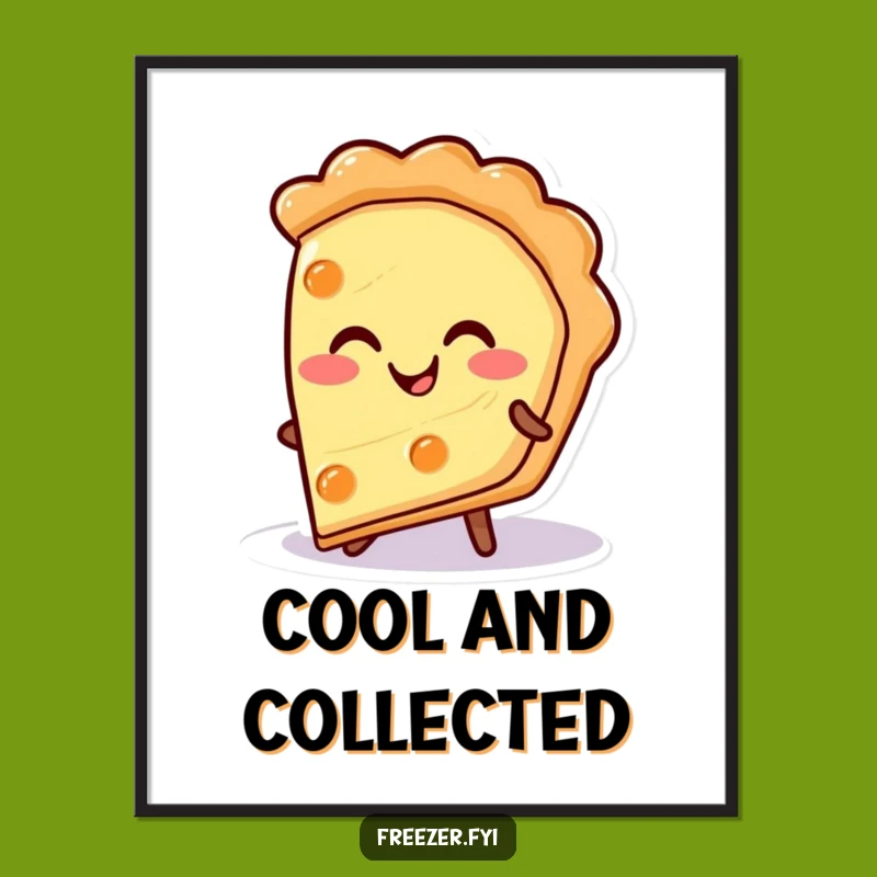 Funny Pie Slice Poster: A Warm Smile from a Cold Surface Art Gift