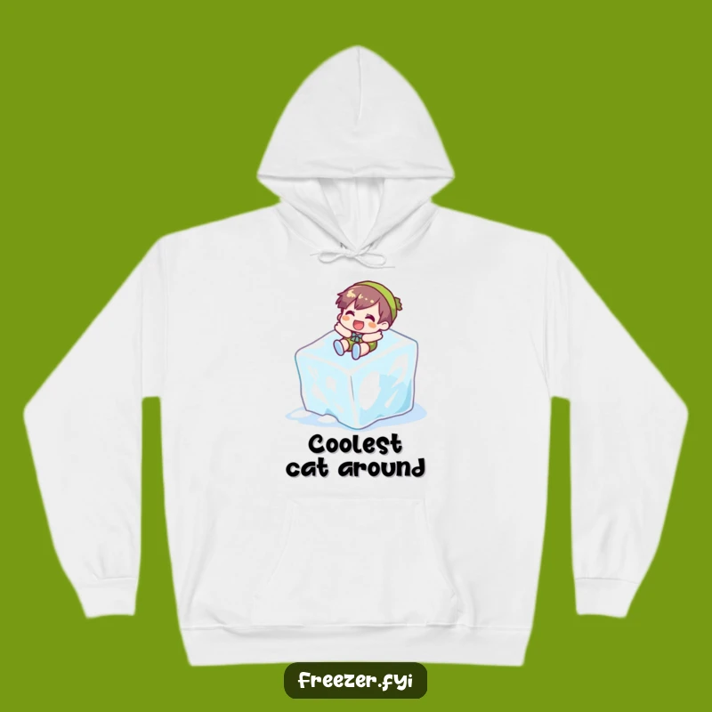 Cozy Funny Ice Cube Sliding Hoodie - Warm Winter Cartoon Comfort
