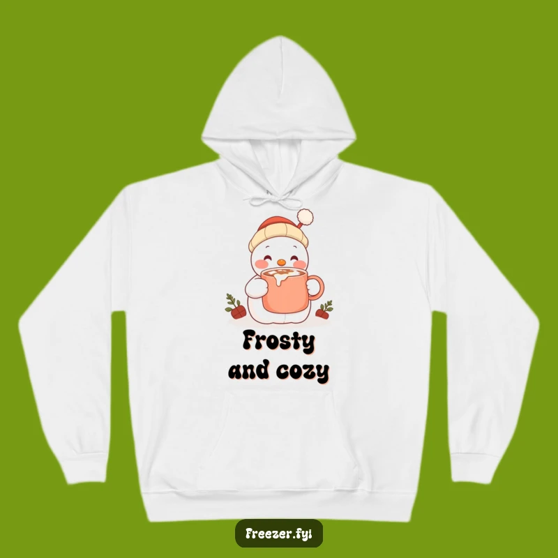Cozy Funny Snowman Hoodie - Warm Cocoa Hugs