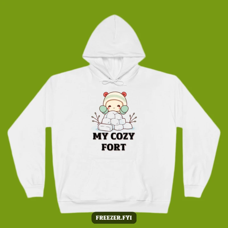 Funny Igloo Builder Hoodie: Warm Mittened Character, Comfy Humorous Gift