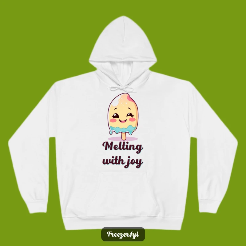 Funny Melting Popsicle Hoodie: Cozy Smiling Glee Character Sweatshirt