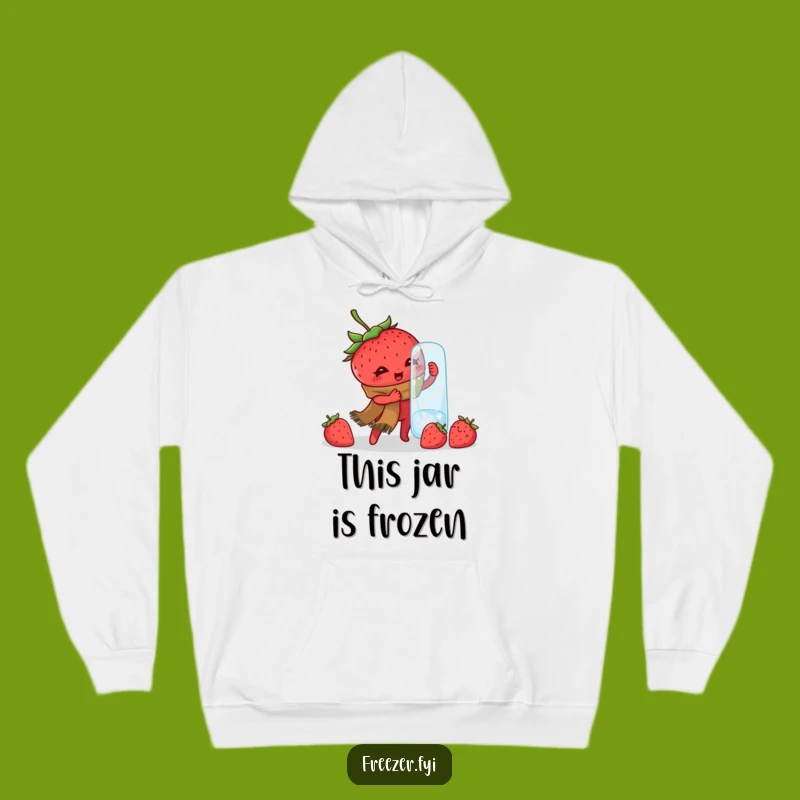 Funny Strawberry Jar Hoodie: Cozy Winter Determination, Hilarious Fruit Apparel