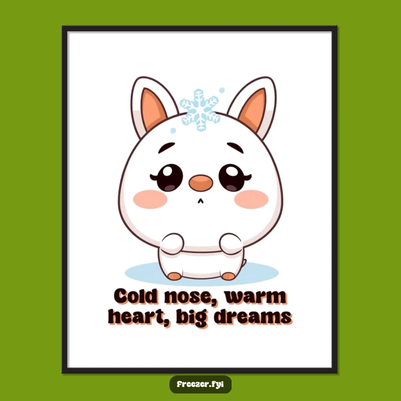 Funny Free Printable Wall Art: Snowflake Nose Surprise Character - Quirky Decor Downloadable Art!