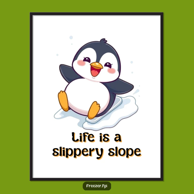 Free Printable Penguin Wall Art - Sliding Fun Decor, Funny Downloadable Art for Kids