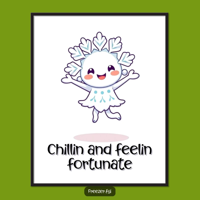 Funny Free Printable Wall Art: Winter Snowflake Dance Decor, Downloadable Art