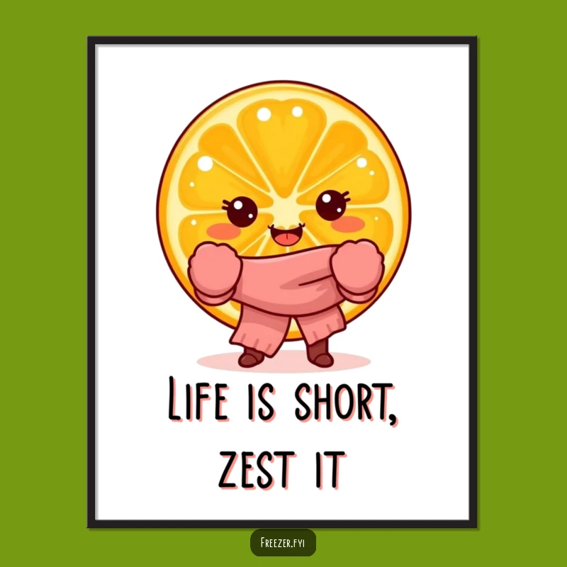 Free Printable Wall Art: Cozy Orange Slice - Funny Downloadable Decor!