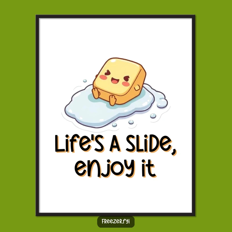 Funny Butter Pat Art Free Printable: Joyful Sliding Downloadable Wall Decor
