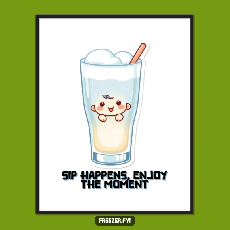 Free Printable Frosty Drink Wall Art Funny Downloadable Decor