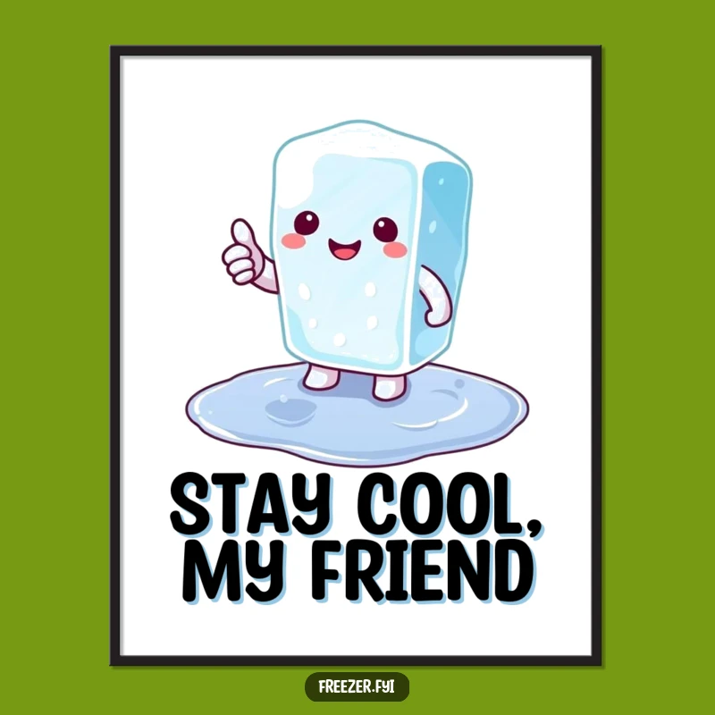 Free Printable Wall Art: Cool Ice Cube Character - Hilarious Downloadable Decor!