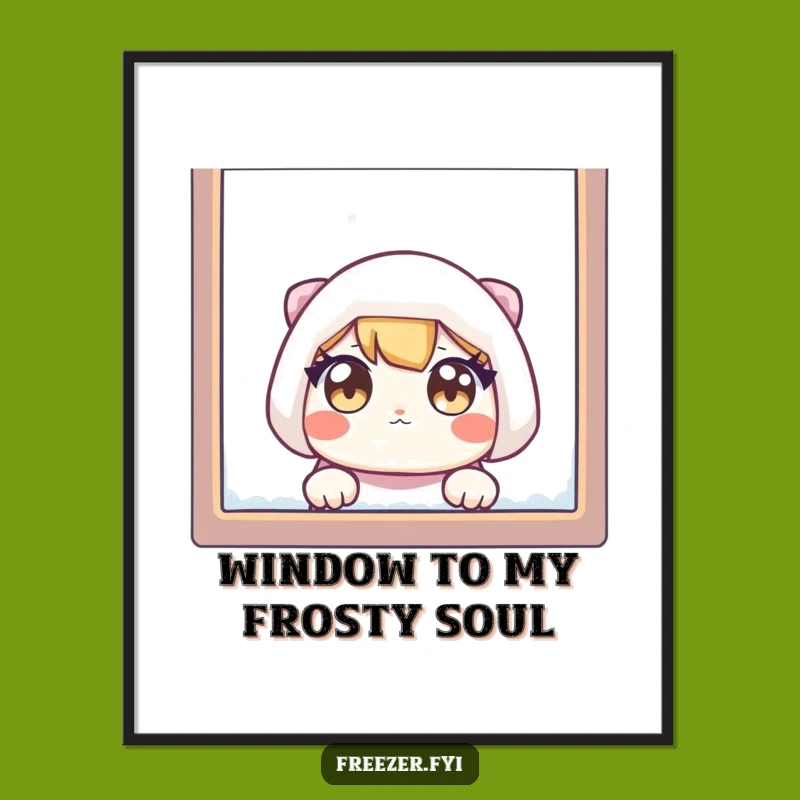 Funny Free Printable Wall Art: Peeking Character, Quirky Downloadable Decor Gift