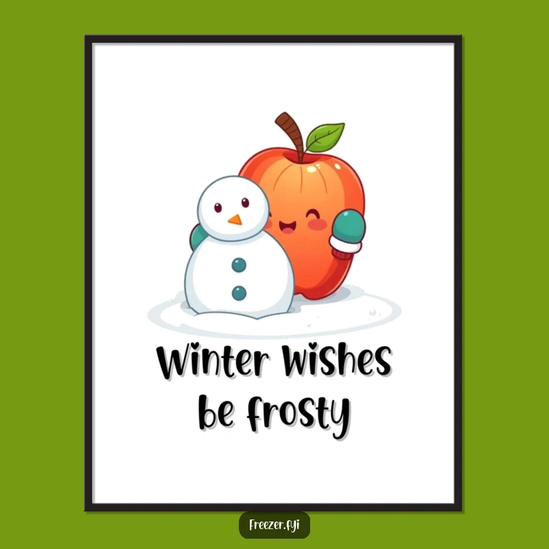 Free Printable Wall Art: Funny Apple Snowman Builder, Hilarious DIY Downloadable Decor