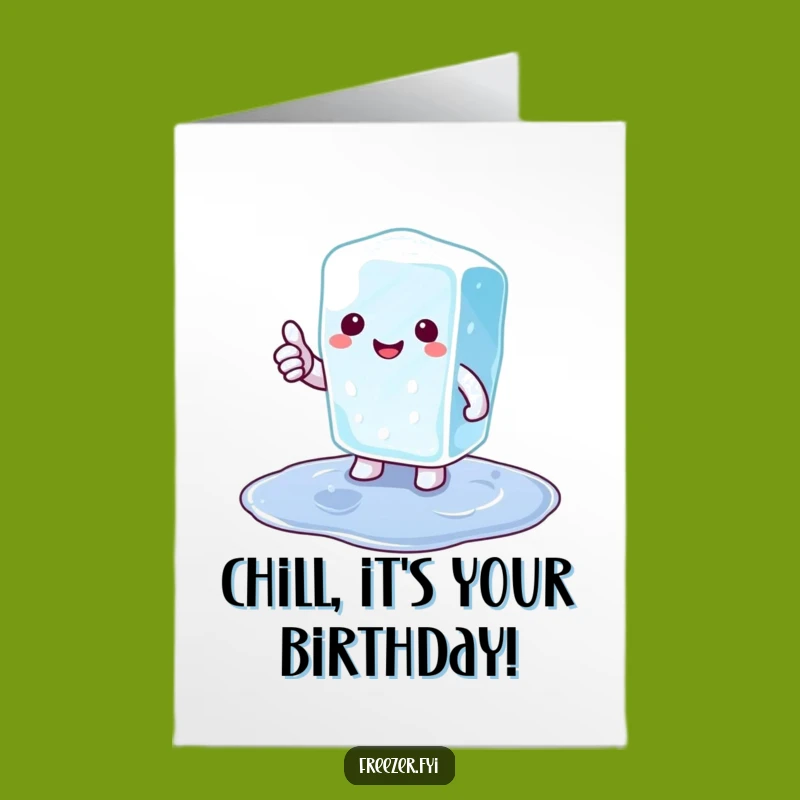 Free Printable Birthday Card: Cool Ice Cube Thumbs Up - Chill Birthday Laughs!