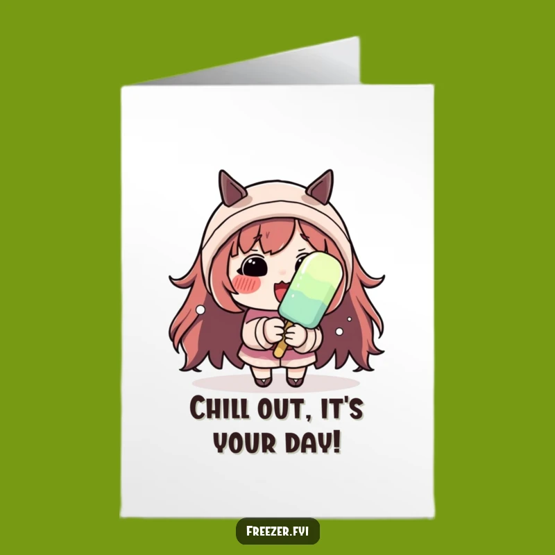 Free Printable Birthday Card: Funny Shivering Character - Downloadable Fun