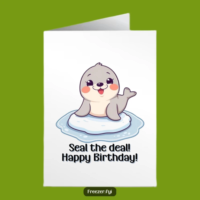 Free Printable Birthday Card: Funny Seal Sliding, Perfect Downloadable Gift!