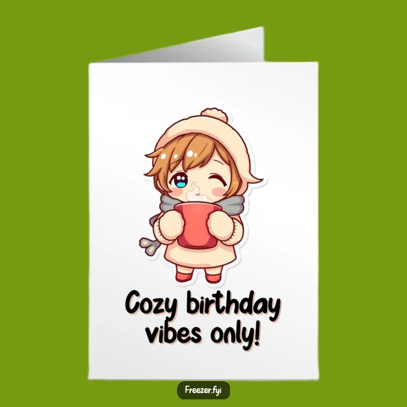 Free Printable Cozy Birthday Card: Warm Embrace Character Downloadable Gift