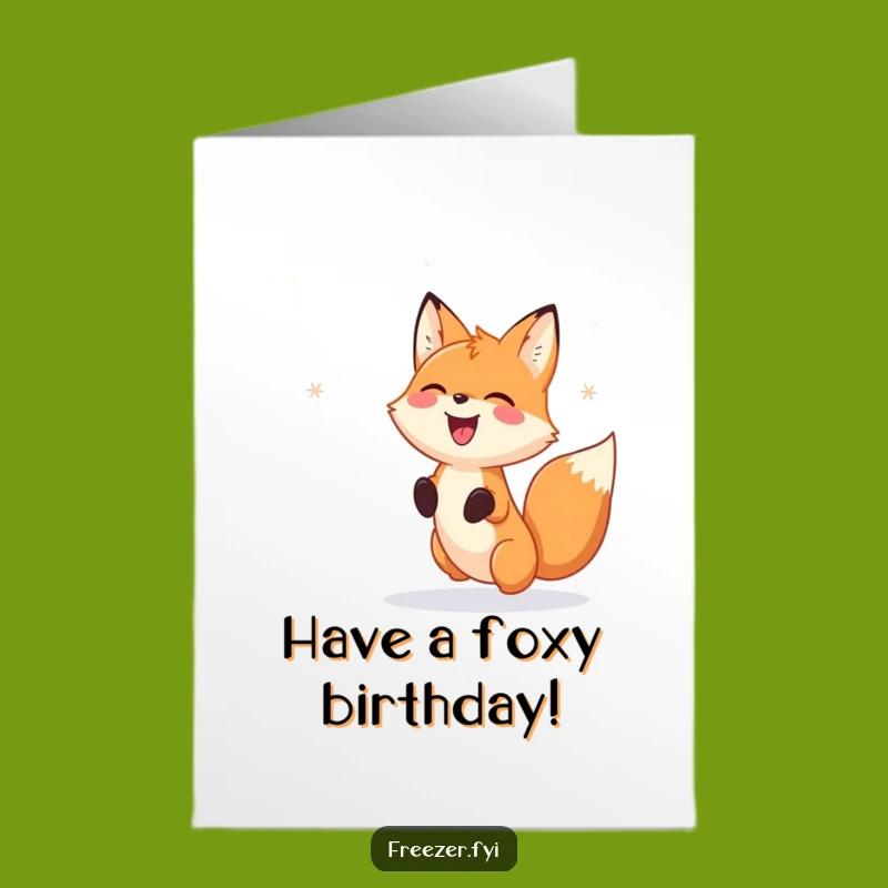 Free Printable Fox Birthday Card - Snowflake Chase, Hilarious Downloadable Gift