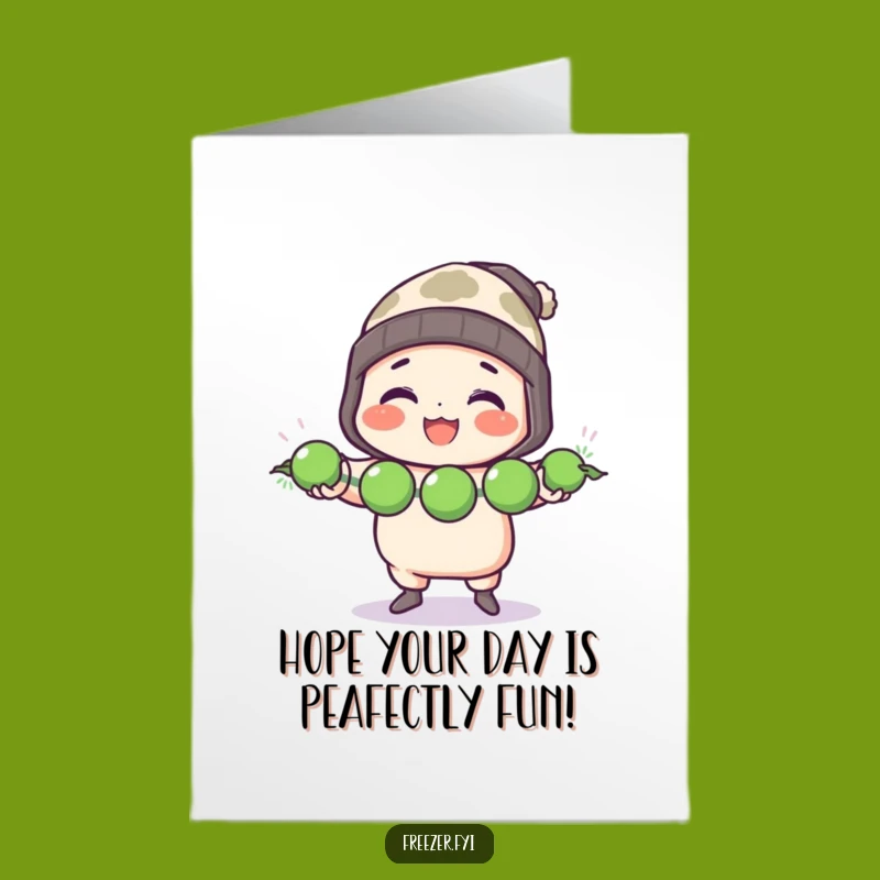 Funny Free Printable Birthday Card: Chef Juggling Peas, Hilarious DIY Downloadable Gift