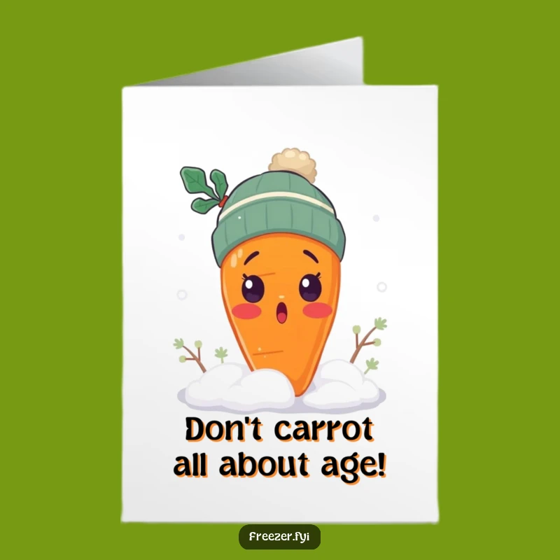 Funny Free Printable Carrot Birthday Card: Chilly Humor Downloadable Gift for Winter Birthdays