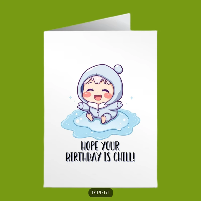 Free Printable Birthday Card: Funny Frosty Character Laughing - Downloadable Fun
