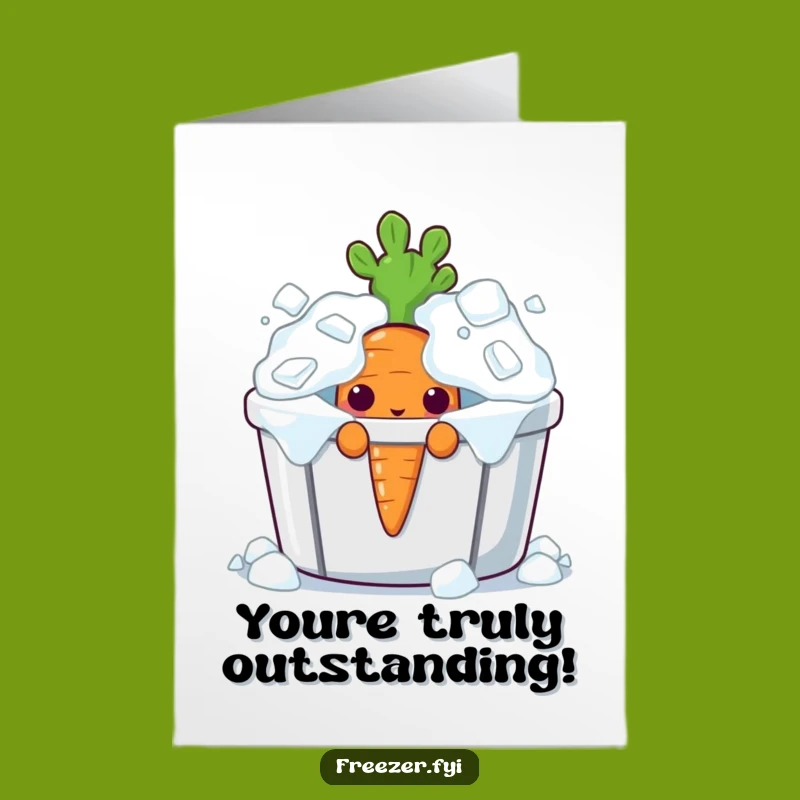Free Printable Congrats Card: Carrot's Icy Surprise, Downloadable Chill Gift