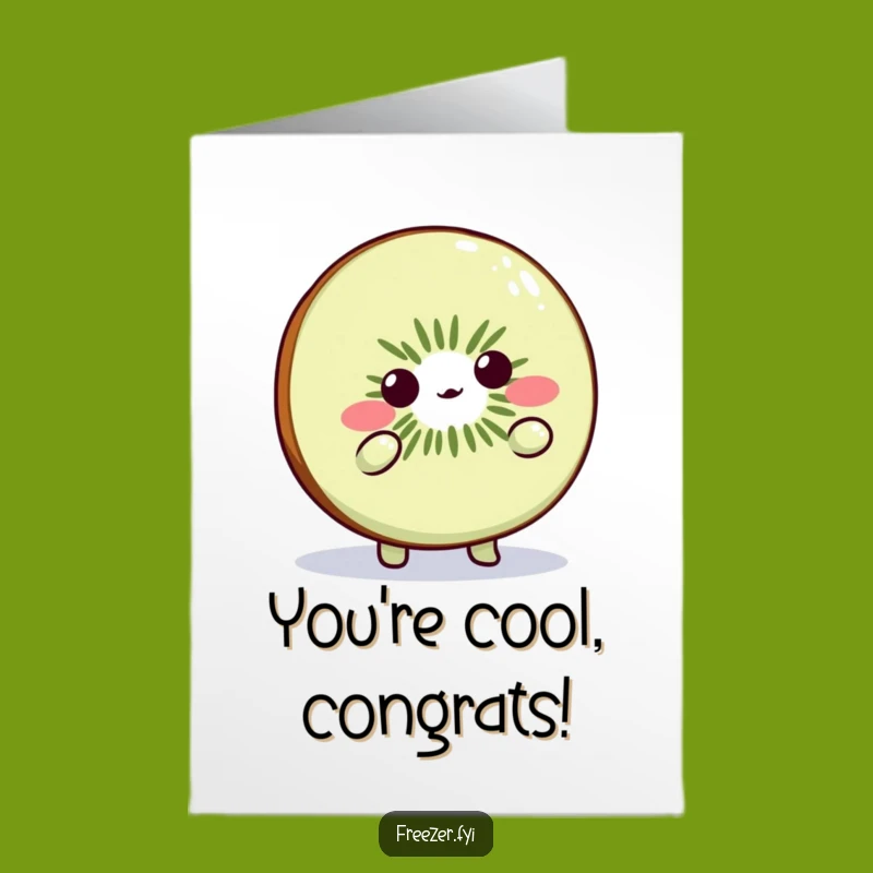 Free Printable Congrats Card: Cute Kiwi Shrug - Humorous DIY