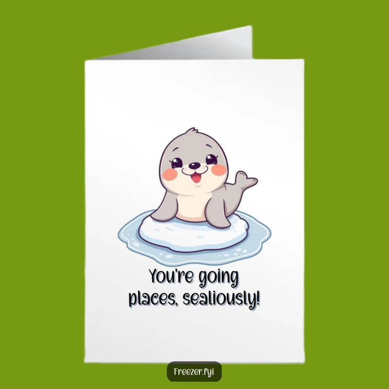 Free Printable Congrats Card: Hilarious Seal Sliding, Best Downloadable Gift!
