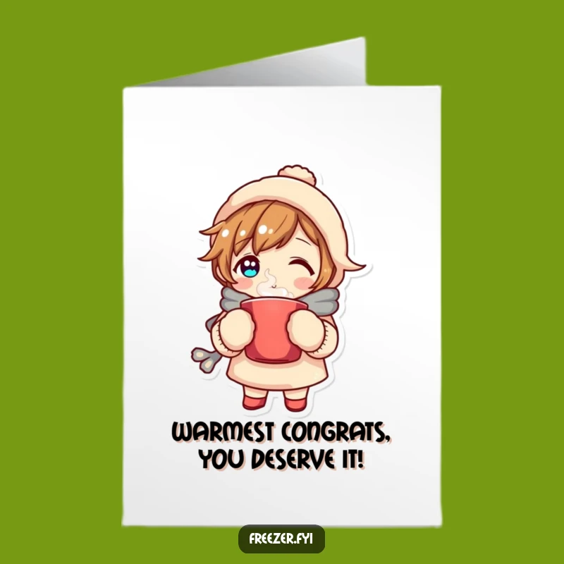 Free Printable Cozy Congrats Card: Warm Celebration Character Downloadable