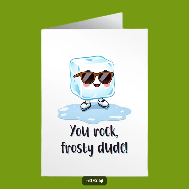 Free Printable Ice Cube Congrats Card: Cool Humor Downloadable Greeting for Any Win