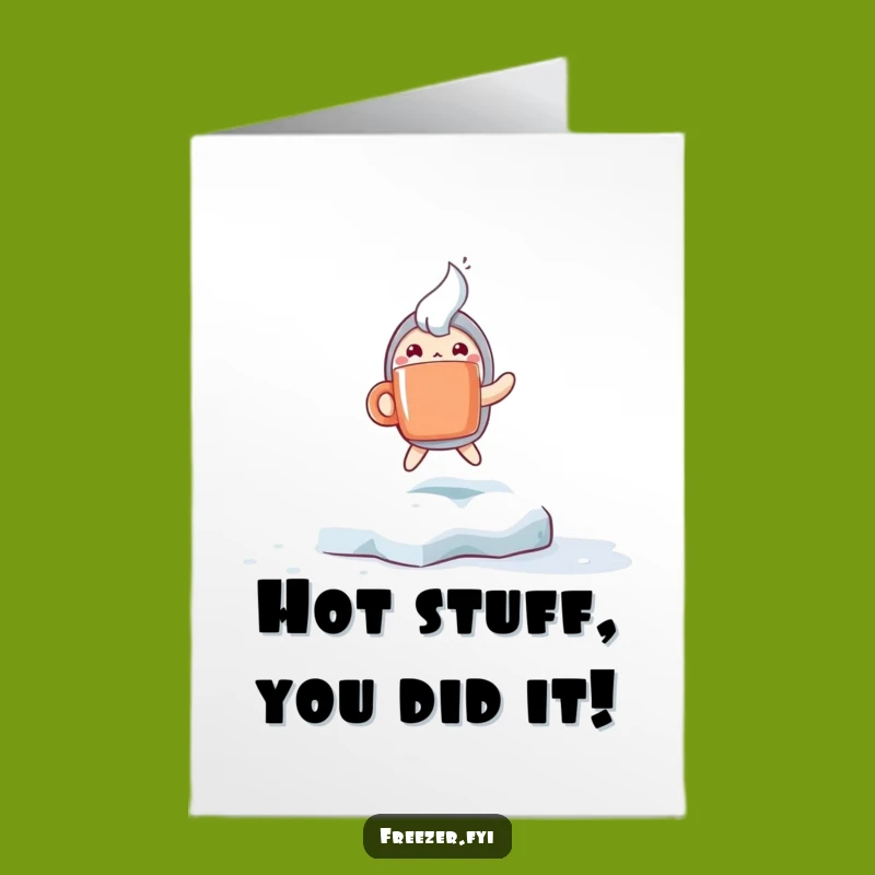Congrats Free Printable Card: Hoppy Mug Character, Funny Downloadable Gift