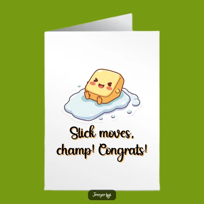 Congrats Butter Pat Card Free Printable: Sliding into Success Downloadable Gift