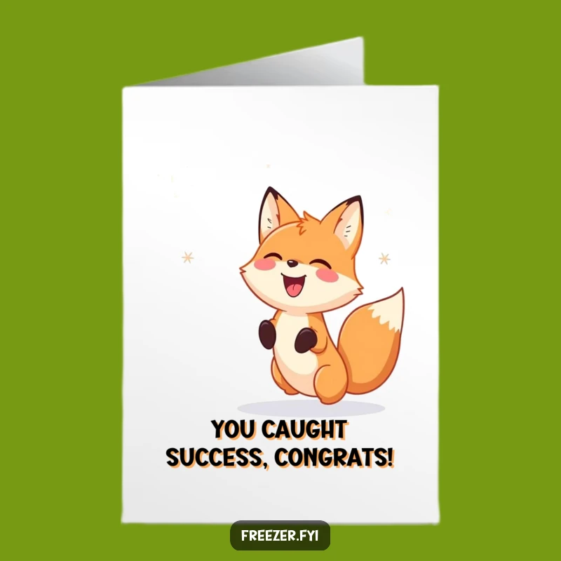 Free Printable Fox Congrats Card - Snowflake Success, Funny Downloadable Gift